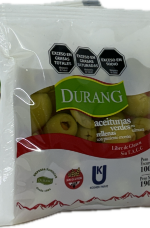 ACEITUNAS VERDES RELLENAS CON MORRÓN “DURANG”